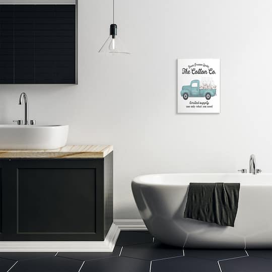Stupell Industries Toilet Paper Family Bathroom Sign Premium Cotton Truck Wood Wall Plaque